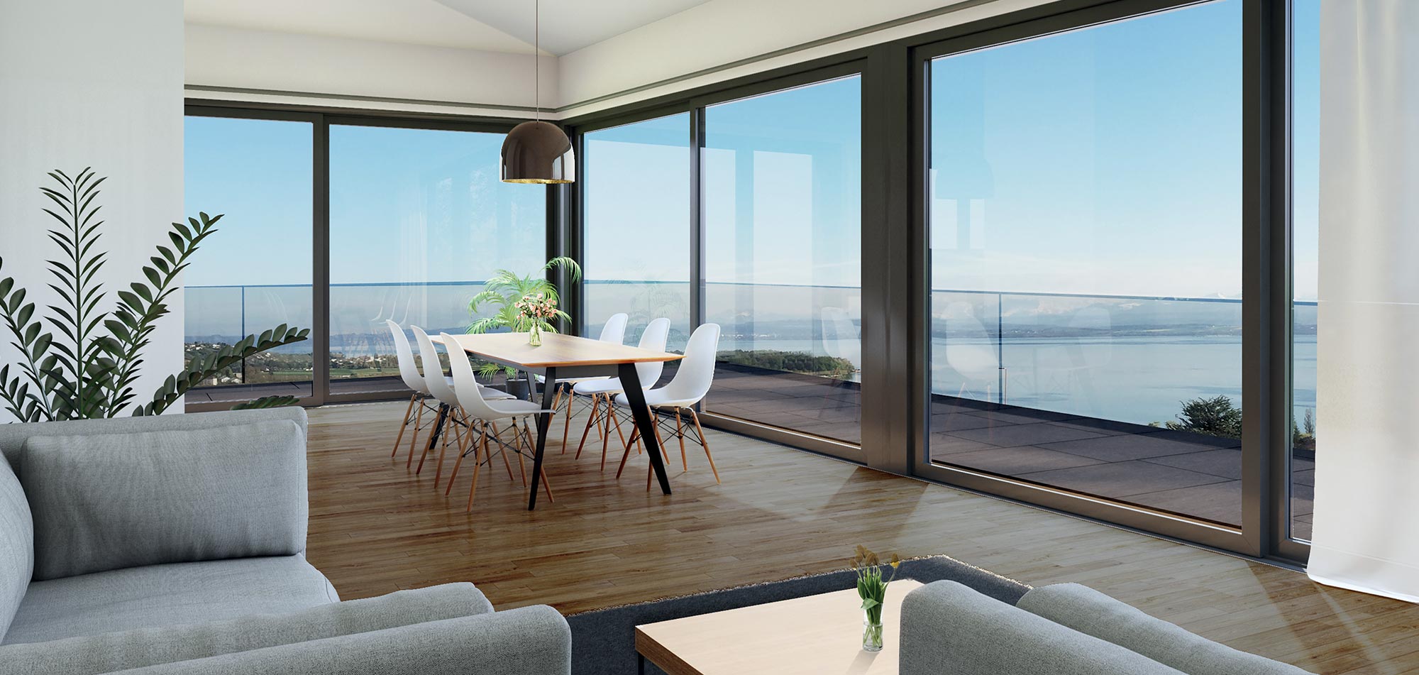 Appartements à vendre avec vue sur le lac et les vignes. Détails et état de vente