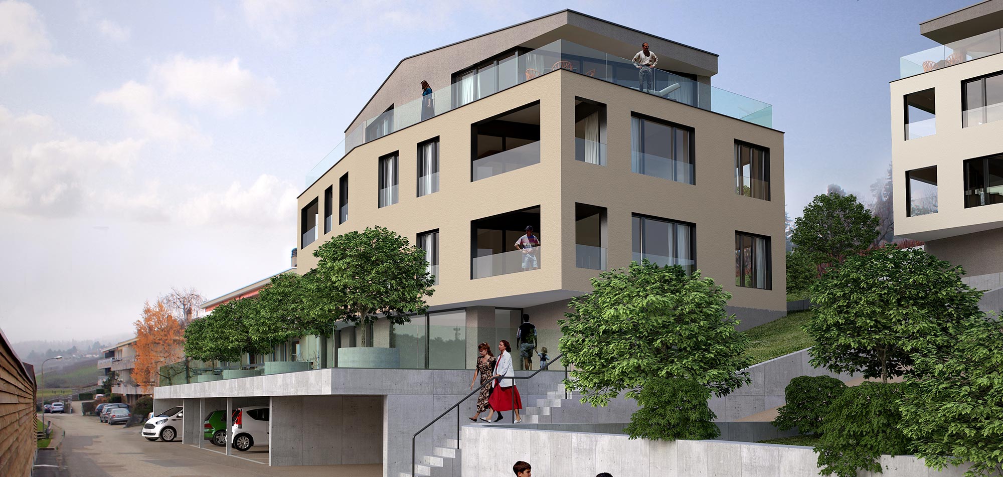 Implantation, trois villas urbaines idéalement placées et orientées