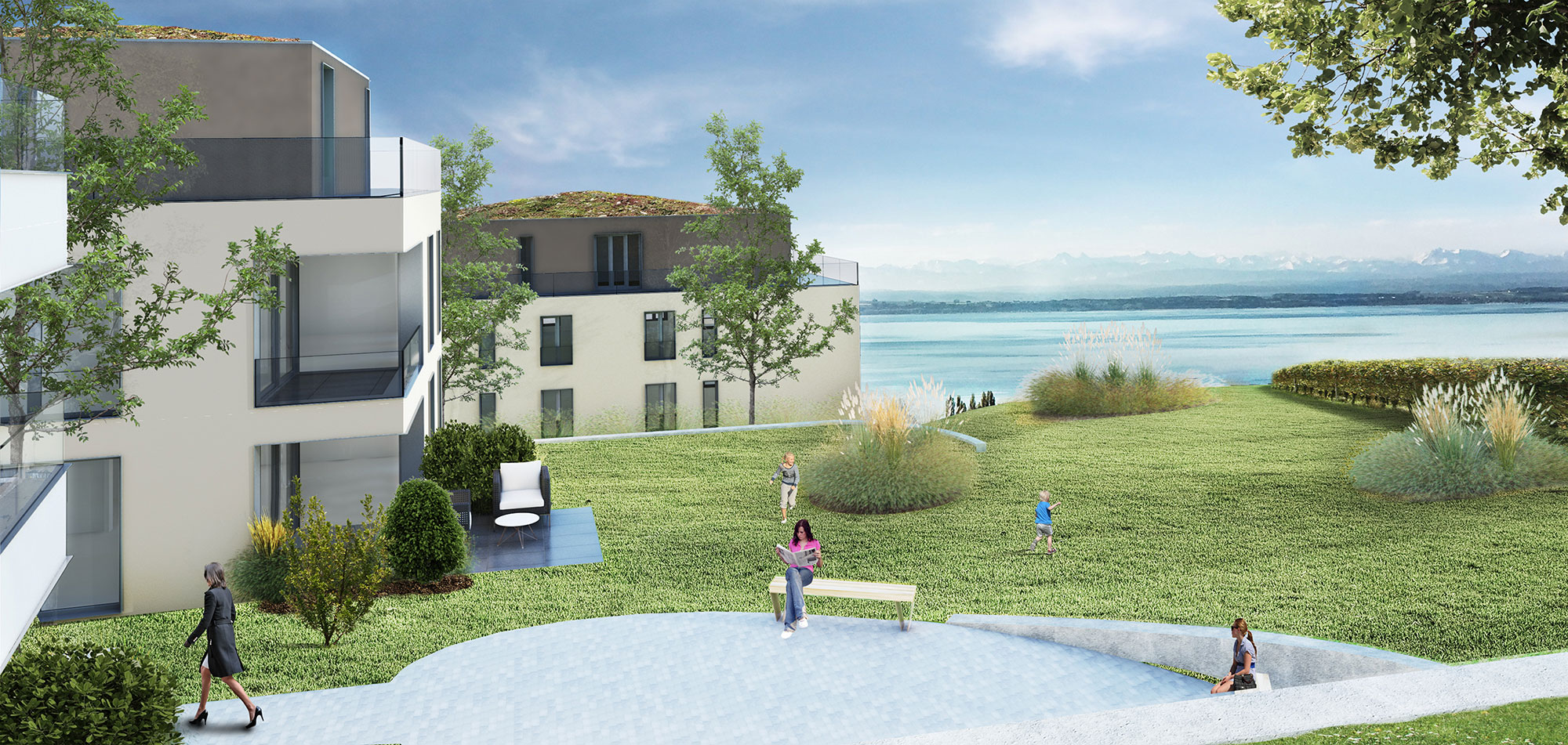 Situation, vue sur le lac